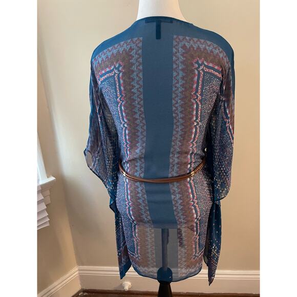 BCBG Sheer Poncho Leather Belt Size XS - Picture 6 of 8